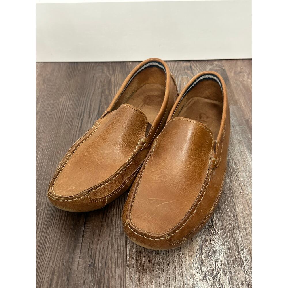 Clarks brown leather driving loafers men’s sz 9.5